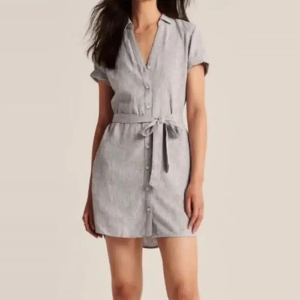 abercrombie short sleeve shirt dress ABERCROMBIE + FITCH Short Sleeve Crew Neck Suede T-Shirt Mini Dress